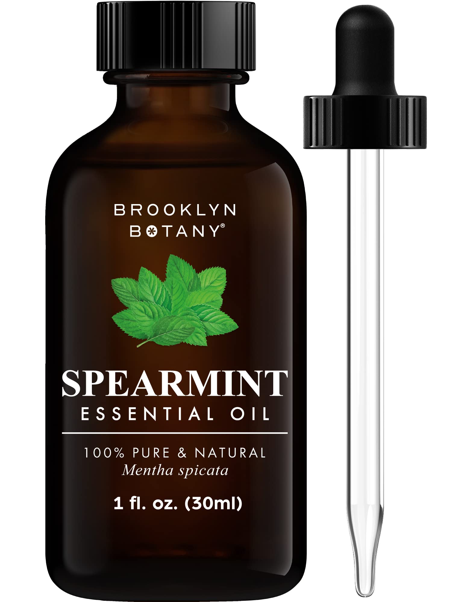 Brooklyn Botany Peppermint Essential Oil - Huge 4 Fl Oz - 100% Pure and Natural - Premium Grade with Dropper - for Aromatherapy and Diffuser